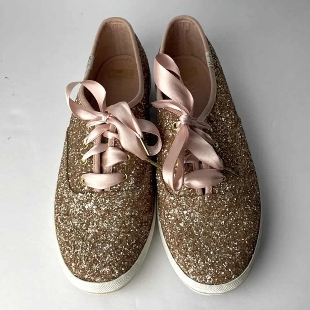 Kate Spade Keds Glittery Lace Up Sneakers